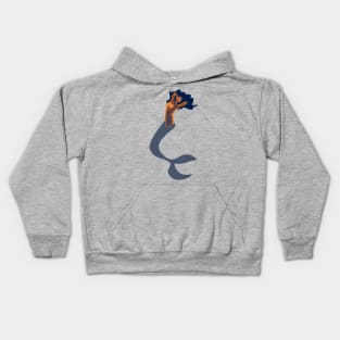 orange blue mermaid Kids Hoodie